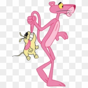 Dog Biting Pink Panther"s Tail - Cartoon, HD Png Download - dog tail png