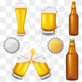 Glassware Oktoberfest Clip Art Cartoon Image - Beer Bottle And Mug Clipart, HD Png Download - cartoon beer png
