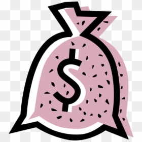 Vector Illustration Of Money Bag, Moneybag, Or Sack - Pink Money Bag Png, Transparent Png - money sack png