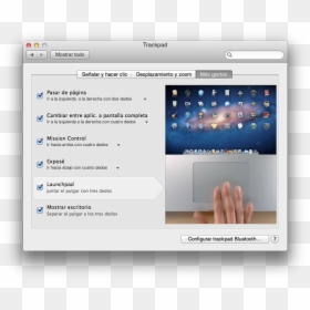 Nuevos Gestos En Osx Lion - Macbook Air Trackpad Setting, HD Png Download - pulgar arriba png