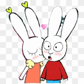 #simonrabbit #kiss #enamorados😍 #avergonzado #cutte - Simon Lapin Dessin Animé, HD Png Download - enamorados png