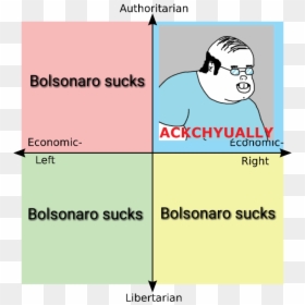 Authoritarian Bolsonaro Sucks Ackchyually Économic - Brazil Political Compass, HD Png Download - bolsonaro png