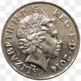 Fichier - 10 Pence - 2014 - Avers - Piece Elizabeth 2 2014 Prix, HD Png Download - pence png