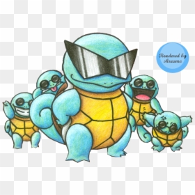 Squirtle Squad Glasses - Pokemon Squirtle With Sunglasses, HD Png Download - squirtle squad glasses png