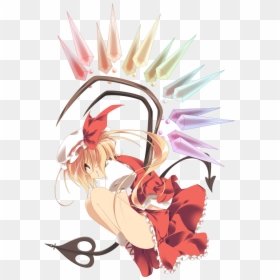 Blonde Hair Fetal Position Flandre Scarlet Hat Highres - Cartoon, HD Png Download - flandre scarlet png
