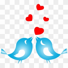 Love Birds With Hearts, HD Png Download - hearts png