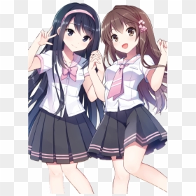 Two Anime Best Friends, HD Png Download - anime png