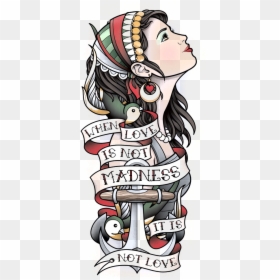American Traditional Female Tattoo, HD Png Download - tattoo png