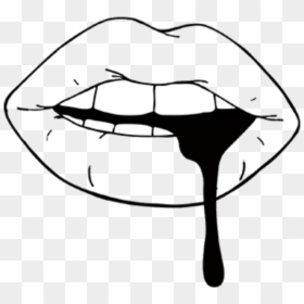 Black And White Lips, HD Png Download - lips png