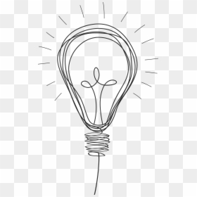 Light Bulb Line Drawing, HD Png Download - light bulb png
