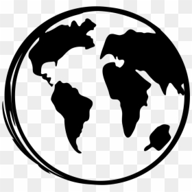 World Map Black And White, HD Png Download - globe png icon