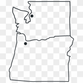 Oregon And Washington Map Black And White, HD Png Download - seattle map png