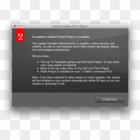 Update Adobe Flash Player - Adobe Flash Update Screen, HD Png Download - flash player logo png