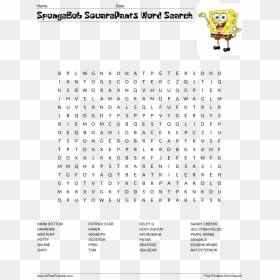 Reward Spongebob Word Search Free Squarepants Templates - Bathroom Word Search Free, HD Png Download - word search png