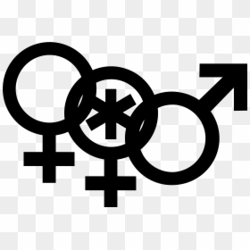 Nonbinary Woman Symbol Interlocked With A Venus Symbol - Woman Man Symbol Vector, HD Png Download - venus symbol png
