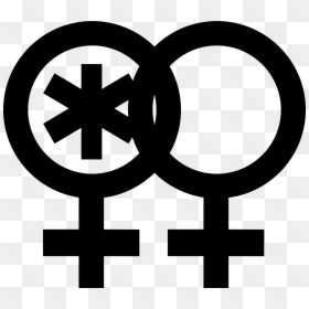 Nonbinary Woman Symbol Interlocked With A Venus Symbol - Bisexual Clipart, HD Png Download - venus symbol png