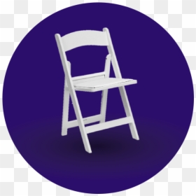 White Resin Folding With White Padded Seat, HD Png Download - chair rentals png