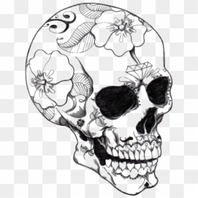 Black And White Skull Tattoo Designs, HD Png Download - skeleton png tumblr