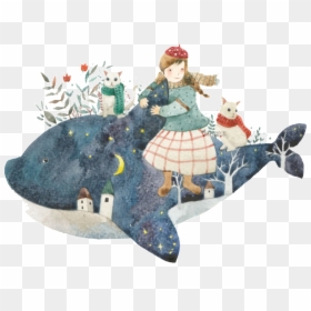 Painted Fairy Tale Shark Fairy Pattern , Png Download - Illustration, Transparent Png - shark tale png