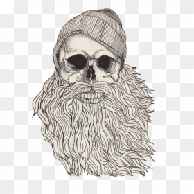 Half Skull Png , Png Download - Bearded Skull Illustration Png, Transparent Png - half skull png