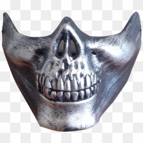 Silver Half Skull - Half Skull Transparent, HD Png Download - half skull png