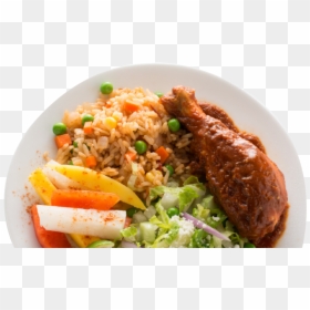Healthy Plate Of Chicken, Rice And Vegetables - Chicken Rice Plate Png, Transparent Png - plato de comida png