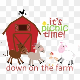 Cartoon Farm Animals, HD Png Download - family picnic png
