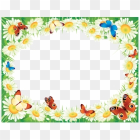 Floral Frame Png - Рамка Для Фото Бабочки, Transparent Png - nature frame png