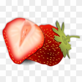 Strawberry Clipart In Half, HD Png Download - strawberry slice png