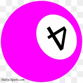 Number 4 Pool Ball Pink Color Clipart Icon - Circle, HD Png Download - pink icon png