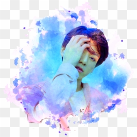 Bts Bangtanboys Btsjungkook Jungkook Kpop Sticker - Blue Splash Paint Png, Transparent Png - aquarela png