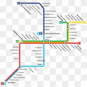 Rotterdam Metro Map 2019, HD Png Download - mapas png