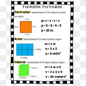 Perimeter And Area In Math, HD Png Download - math formulas png