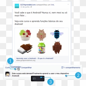 Passos Para Comentar Algo - All Android Versions Logo, HD Png Download - curtir facebook png