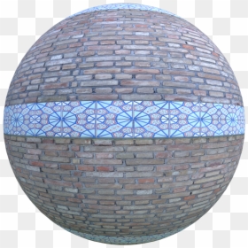 Seamless Brick Wall With Blue Ceramic - Cobblestone, HD Png Download - seamless brick texture png