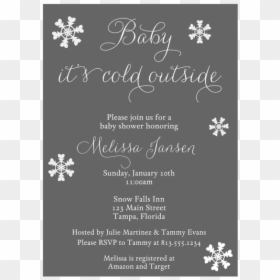 Winter Baby Sprinkle Invites, HD Png Download - baby it's cold outside png