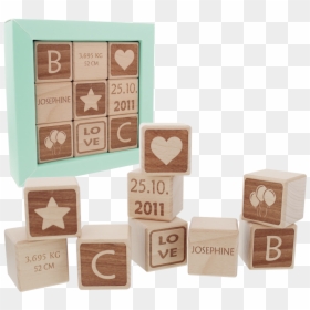Engraved Wooden Cubes - Personalisierte Geschenke Zur Geburt, HD Png Download - wooden cube png