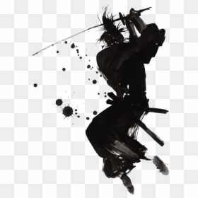 Japanese Ink Drawing, HD Png Download - samurai silhouette png