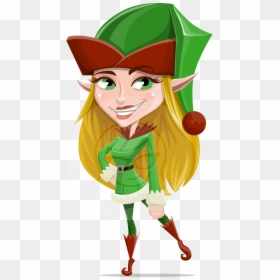 Candy Licious A Vector - Female Santa Elf Cartoon, HD Png Download - anime girl christmas png