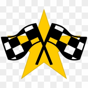 Star And Checkered Flags - Mario Kart Logo Png, Transparent Png - race car flags png