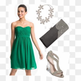 Short Strapless Emerald Chiffon Dress, HD Png Download - lindsey morgan png