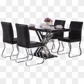 Black Dining Table Png, Transparent Png - table plant png