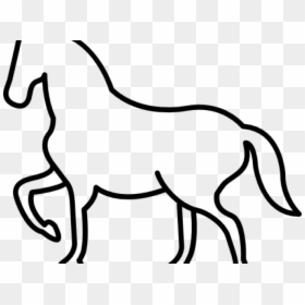 Transparent Knight On Horse Clipart Black And White - Лошадь Контур, HD Png Download - horse outline png