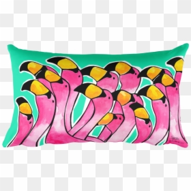 Happy Flamingo Bunch - Cushion, HD Png Download - watercolor flamingo png