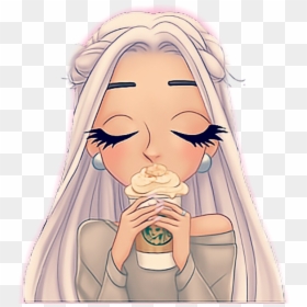 #kawaii #girl #anime Girl #picksart - Cute Ariana Grande Emoji, HD Png Download - anime faces png