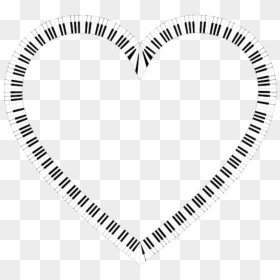 Piano Keys Heart - Musical Notes Heart Transparent Clipart, HD Png Download - white heart shape png