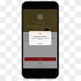 Touch The Home Button To Enable Touch Id - Hsbc Touch Id, HD Png Download - touch id png