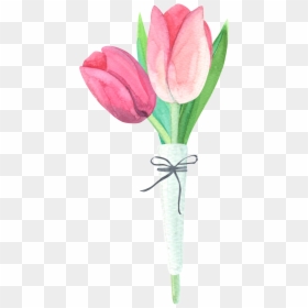 Watercolor Bouquet Material - Tulip, HD Png Download - watercolor bouquet png