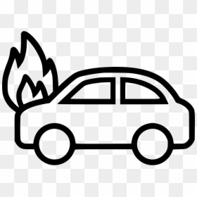 Car Fire - Van Black And White, HD Png Download - car on fire png