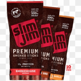 Premium Smoked Sticks - Slim Jim Prem Stk Memphis Bbq, HD Png Download - slim jim png
